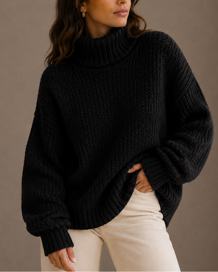 Women's Oversized Winter Turtleneck Chunky Knit Sweater