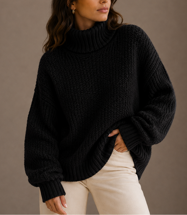Women's Oversized Winter Turtleneck Chunky Knit Sweater