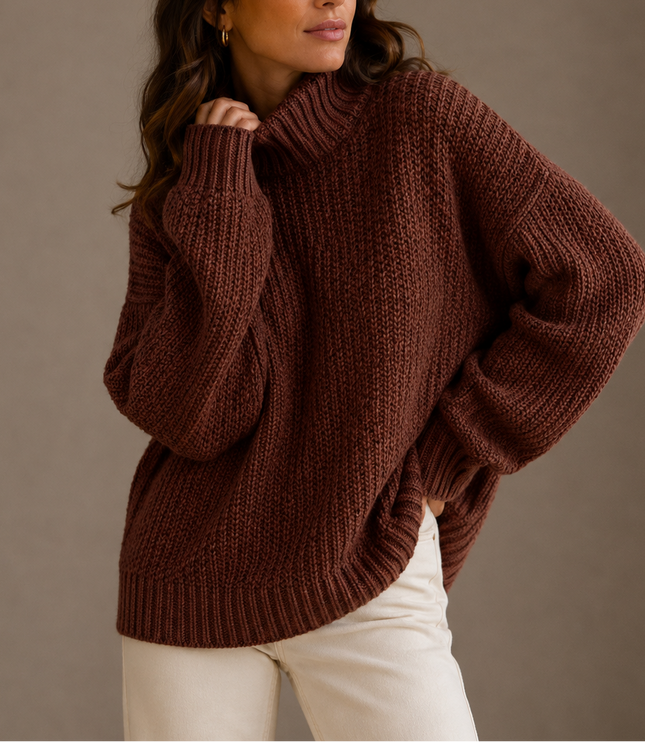 Women's Oversized Winter Turtleneck Chunky Knit Sweater