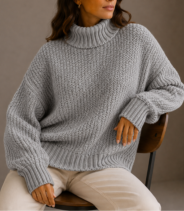 Women's Oversized Winter Turtleneck Chunky Knit Sweater