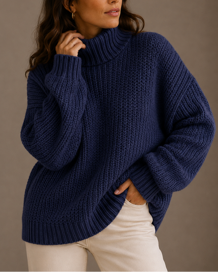 Women's Oversized Winter Turtleneck Chunky Knit Sweater