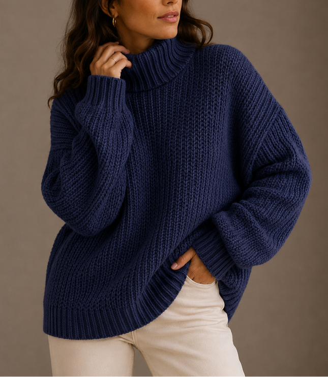 Women's Oversized Winter Turtleneck Chunky Knit Sweater