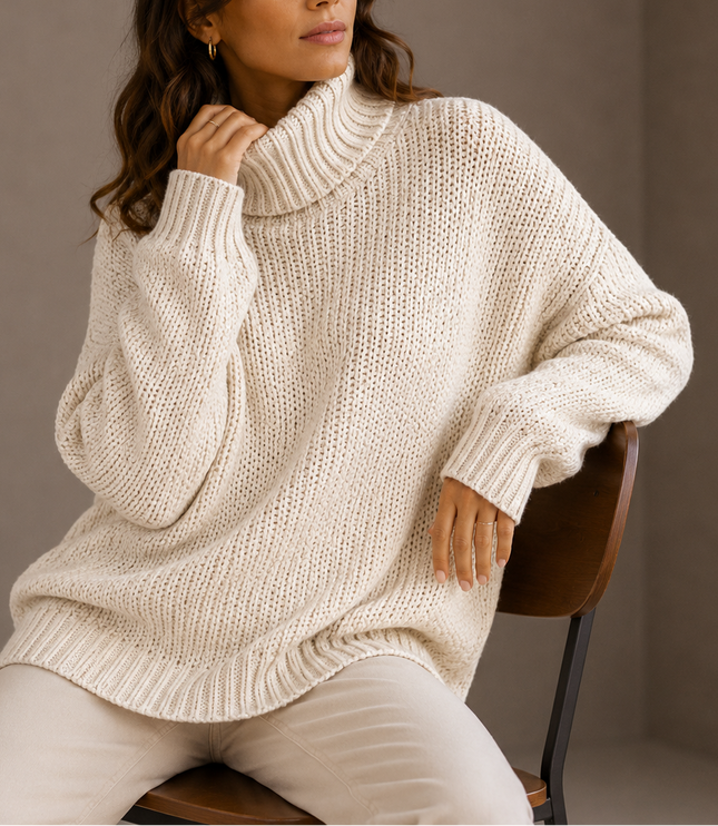 Women's Oversized Winter Turtleneck Chunky Knit Sweater