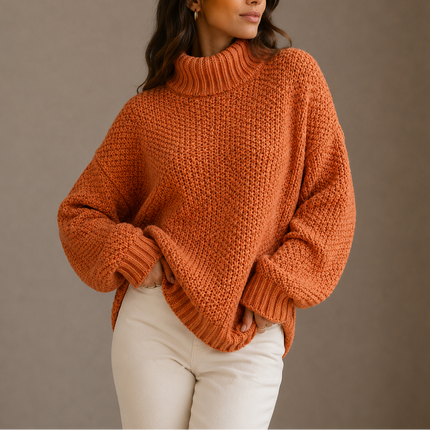 Women's Oversized Winter Turtleneck Chunky Knit Sweater