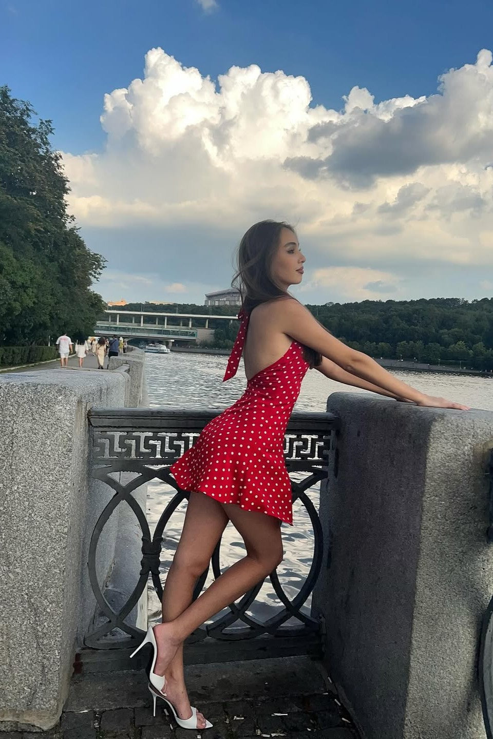 Women's Polka Dot Halter Summer Mini Dress