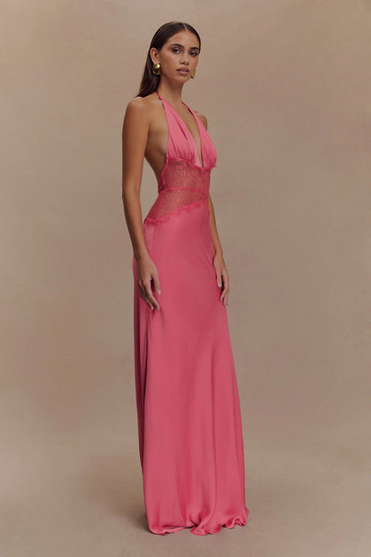 Women's Polka Dot V-Neck Wedding Guest Summer Maxi Dress