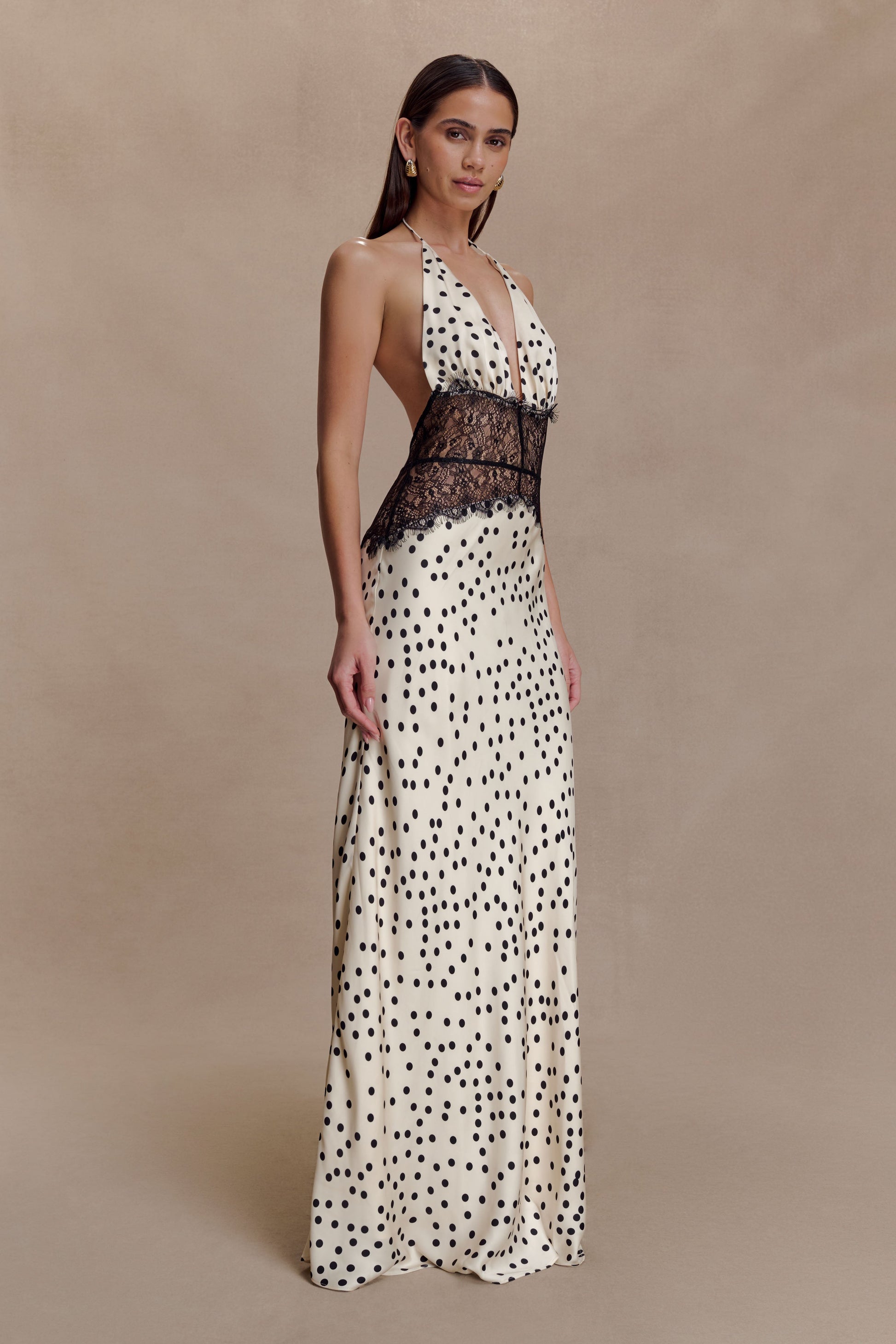 Women's Polka Dot V-Neck Wedding Guest Summer Maxi Dress – Everlaya