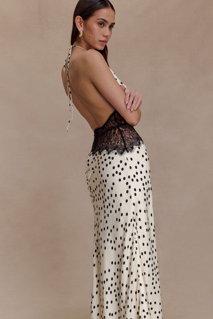 Women's Polka Dot V-Neck Wedding Guest Summer Maxi Dress