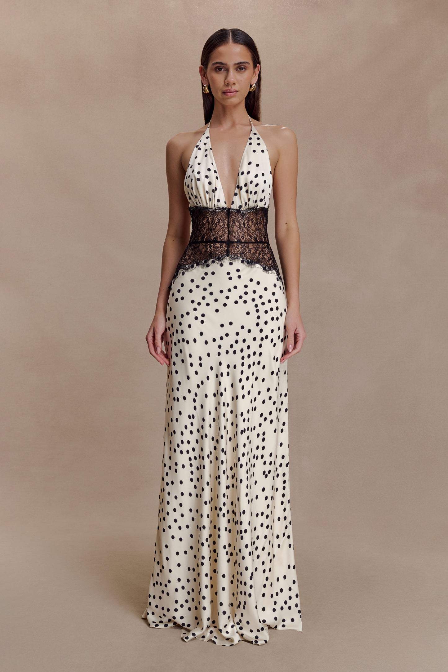 Women's Polka Dot V-Neck Wedding Guest Summer Maxi Dress
