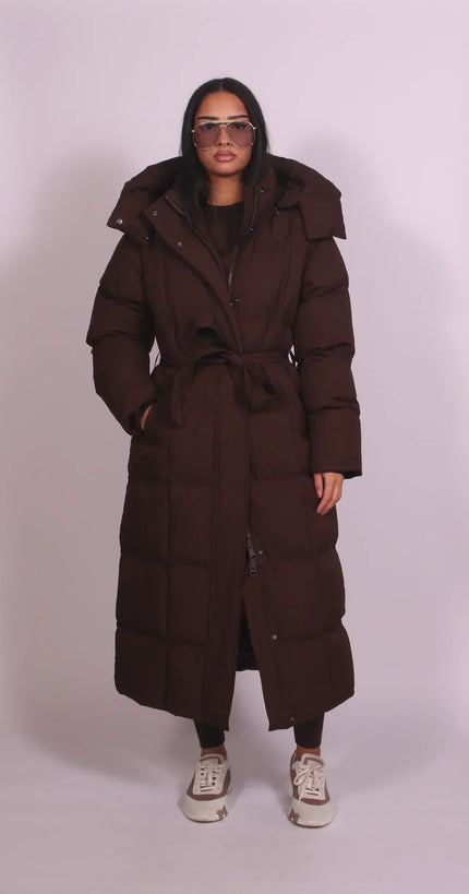 Women's Quilted High Collar Long Oversized Puffer Coat