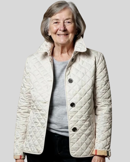 Women's Quilted Winter Jacket, Lapel Collar Relaxed Fit