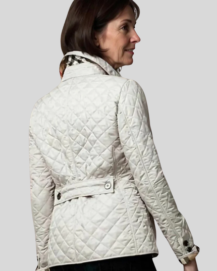Women's Quilted Winter Jacket, Lapel Collar Relaxed Fit