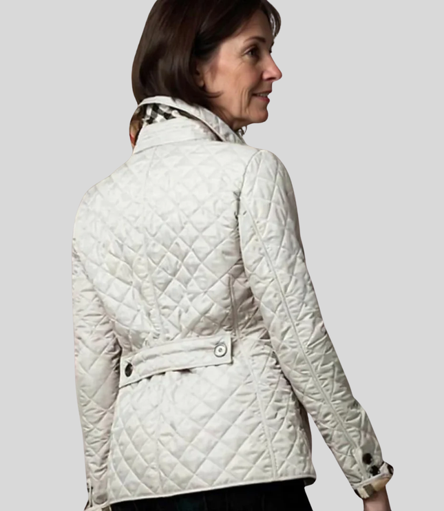 Women's Quilted Winter Jacket, Lapel Collar Relaxed Fit