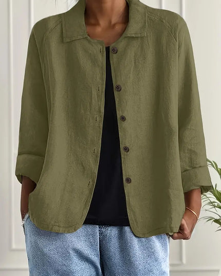 Women's Relaxed Open Front Transitional Cotton Top