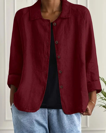 Women's Relaxed Open Front Transitional Cotton Top