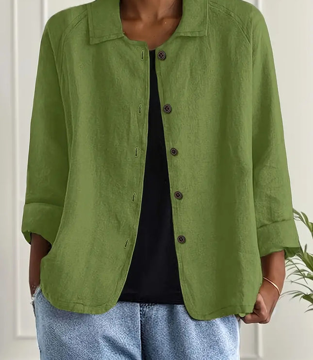 Women's Relaxed Open Front Transitional Cotton Top