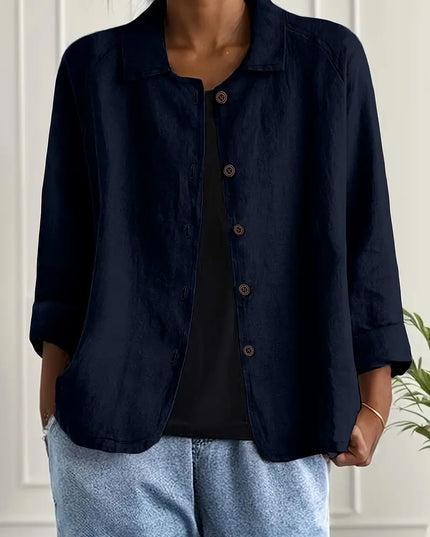 Women's Relaxed Open Front Transitional Cotton Top