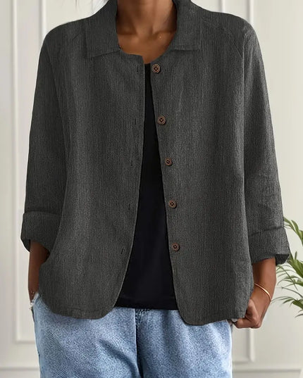 Women's Relaxed Open Front Transitional Cotton Top
