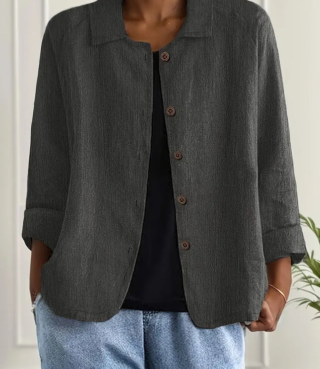Women's Relaxed Open Front Transitional Cotton Top