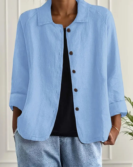 Women's Relaxed Open Front Transitional Cotton Top