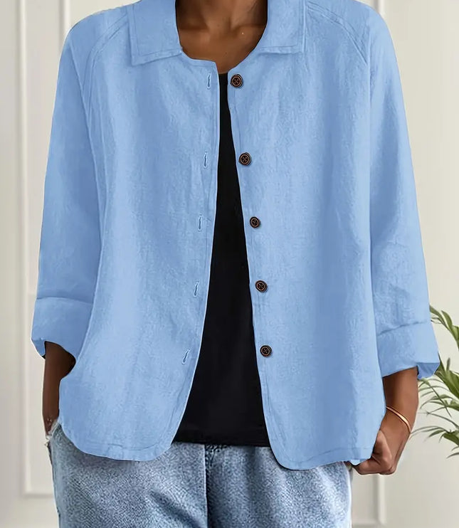Women's Relaxed Open Front Transitional Cotton Top