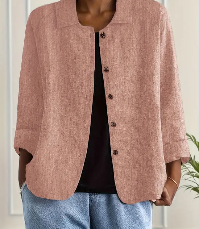 Women's Relaxed Open Front Transitional Cotton Top
