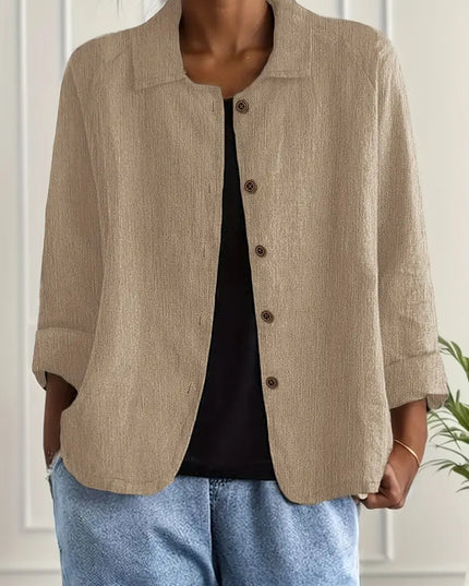 Women's Relaxed Open Front Transitional Cotton Top