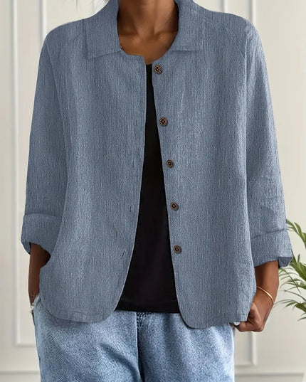 Women's Relaxed Open Front Transitional Cotton Top