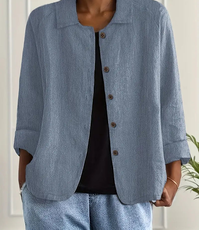 Women's Relaxed Open Front Transitional Cotton Top