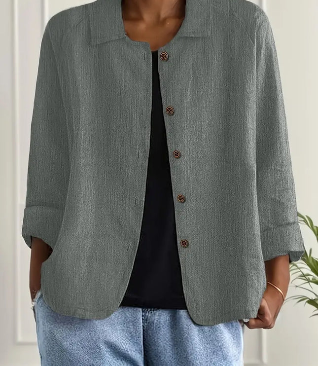 Women's Relaxed Open Front Transitional Cotton Top