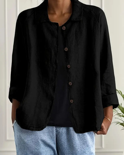 Women's Relaxed Open Front Transitional Cotton Top