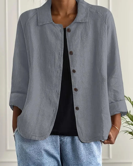 Women's Relaxed Open Front Transitional Cotton Top
