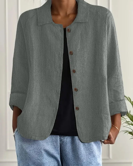 Women's Relaxed Open Front Transitional Cotton Top