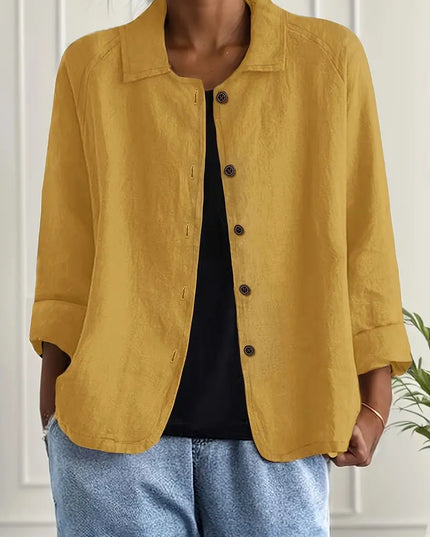 Women's Relaxed Open Front Transitional Cotton Top