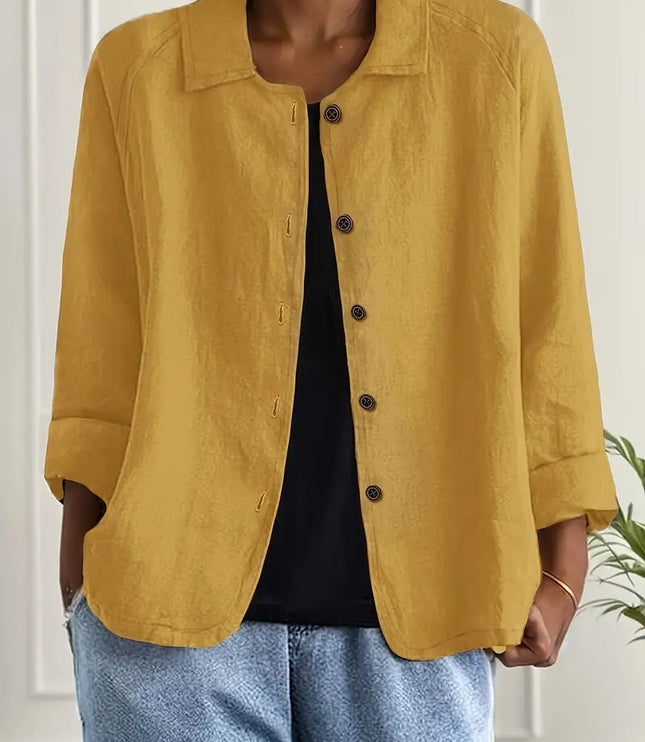 Women's Relaxed Open Front Transitional Cotton Top