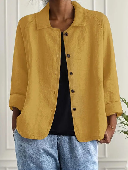 Women's Relaxed Open Front Transitional Cotton Top