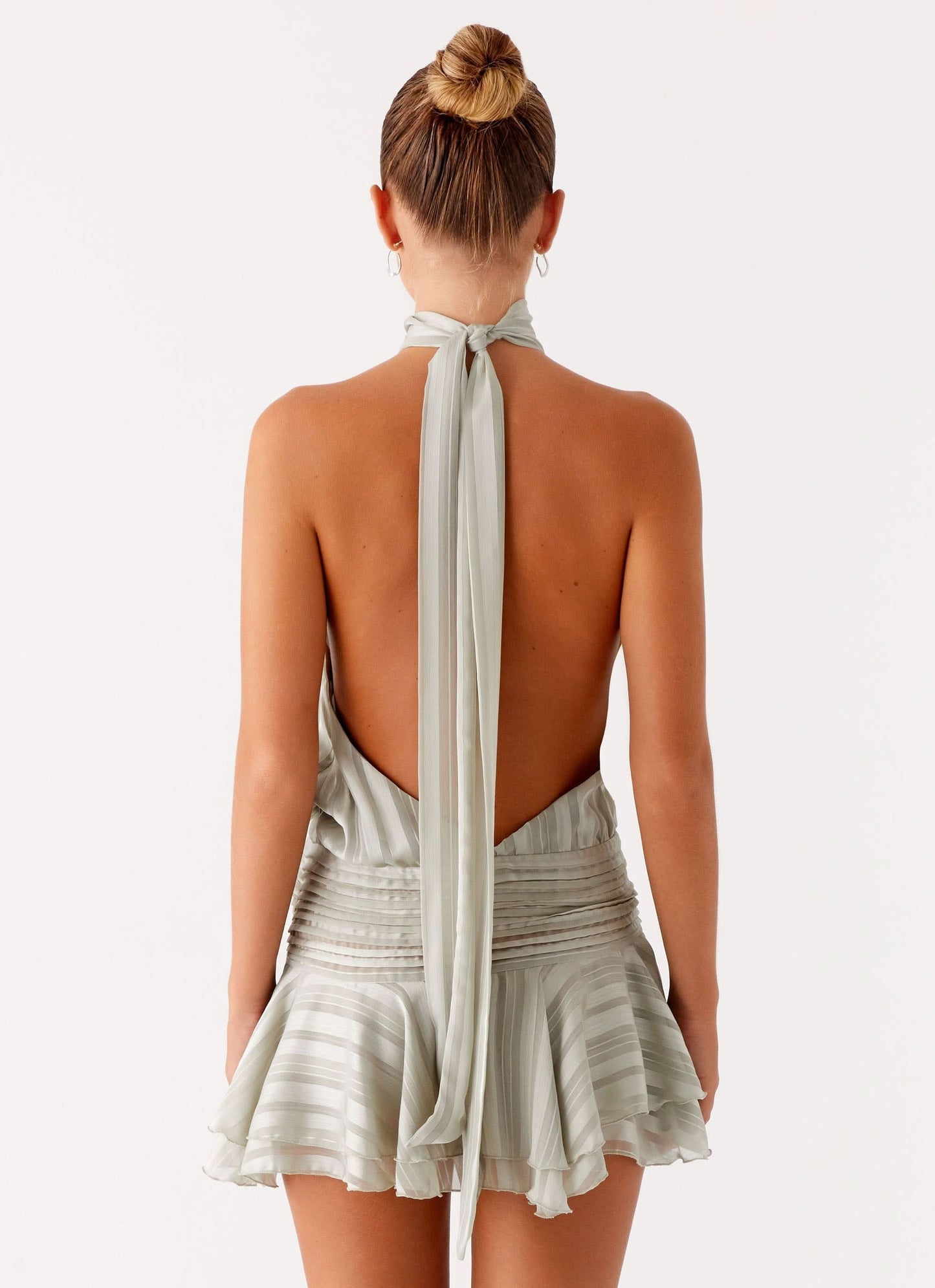 Women's Ruched Bodycon Halter Mini Summer Dress