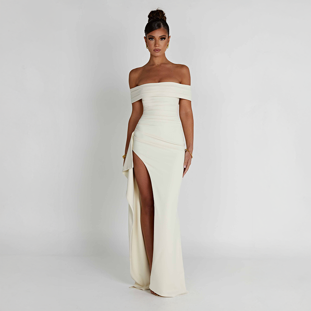 Women's Ruched Sculpted Bodycon Maxi Cocktail Dress
