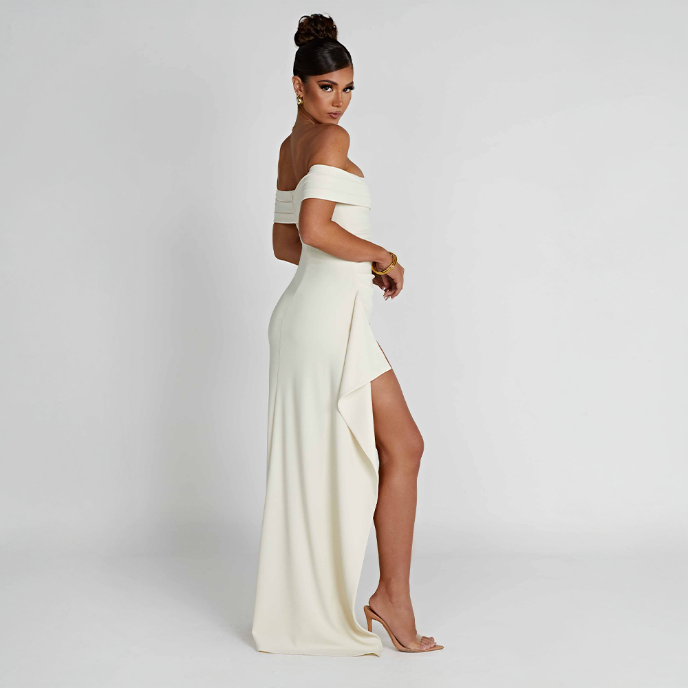 Women's Ruched Sculpted Bodycon Maxi Cocktail Dress