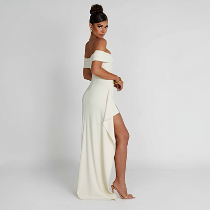Women's Ruched Sculpted Bodycon Maxi Cocktail Dress