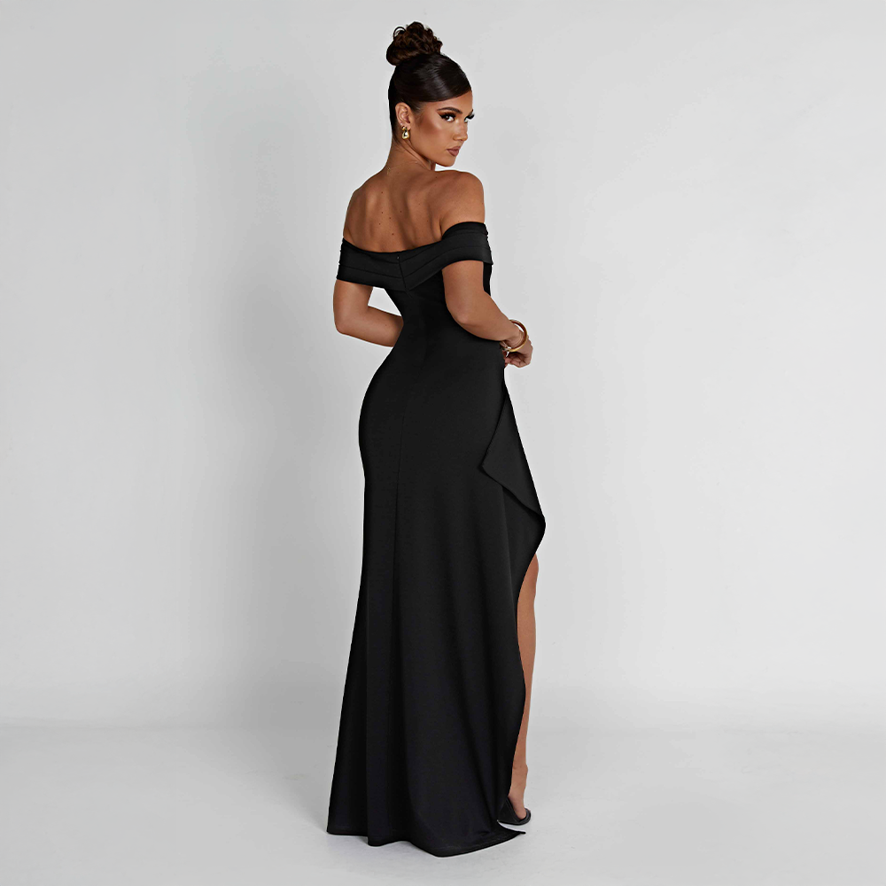 Women's Ruched Sculpted Bodycon Maxi Cocktail Dress
