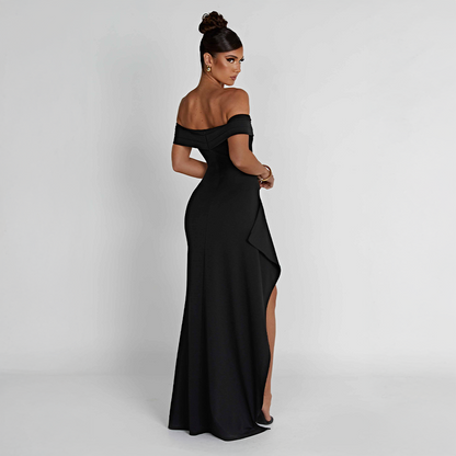 Women's Ruched Sculpted Bodycon Maxi Cocktail Dress