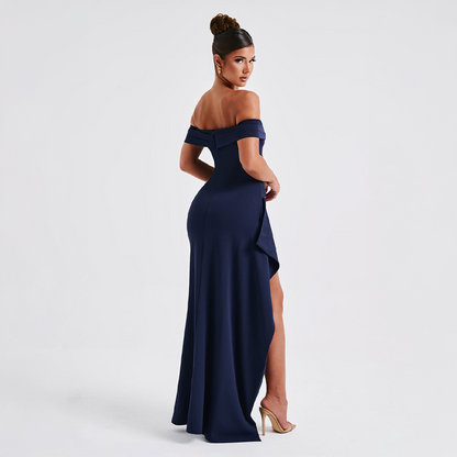 Women's Ruched Sculpted Bodycon Maxi Cocktail Dress