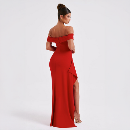 Women's Ruched Sculpted Bodycon Maxi Cocktail Dress