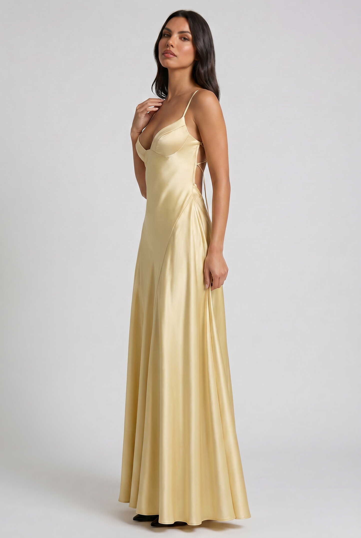 Women's Satin Halter Cocktail Maxi Dress for Summer Evenings