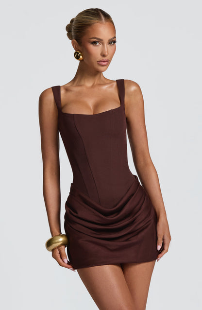 Women's Satin-Look Ruched Cocktail Mini Party Dress