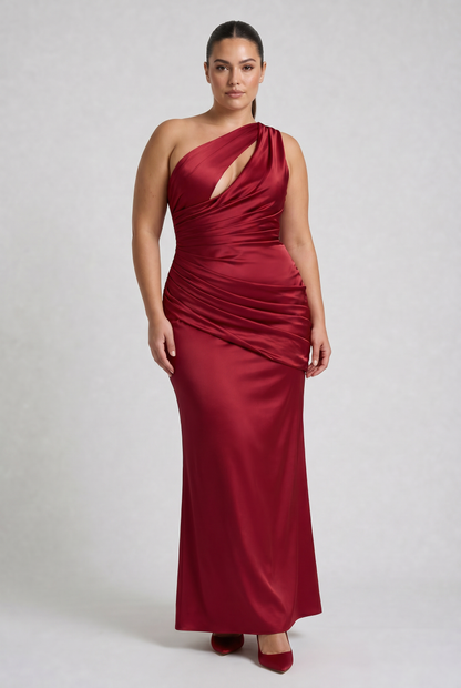Women's Satin V-Neck Evening Party Maxi Dress for Summer