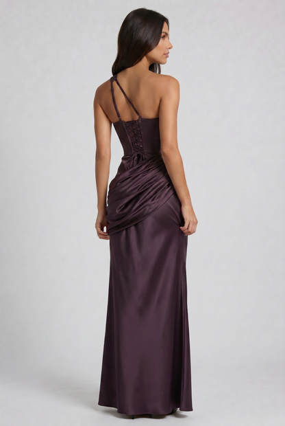 Women's Satin V-Neck Evening Party Maxi Dress for Summer