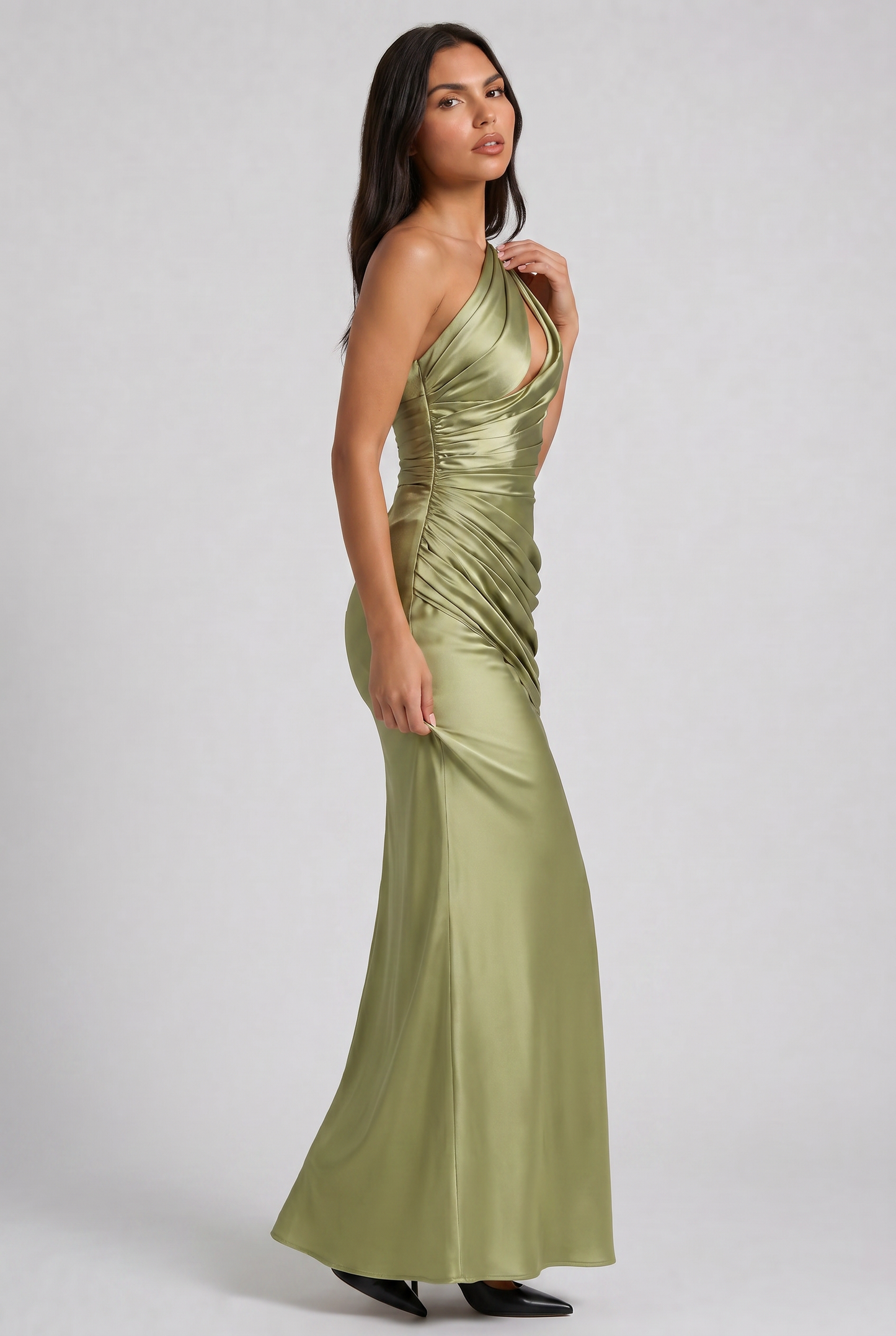Women's Satin V-Neck Evening Party Maxi Dress for Summer