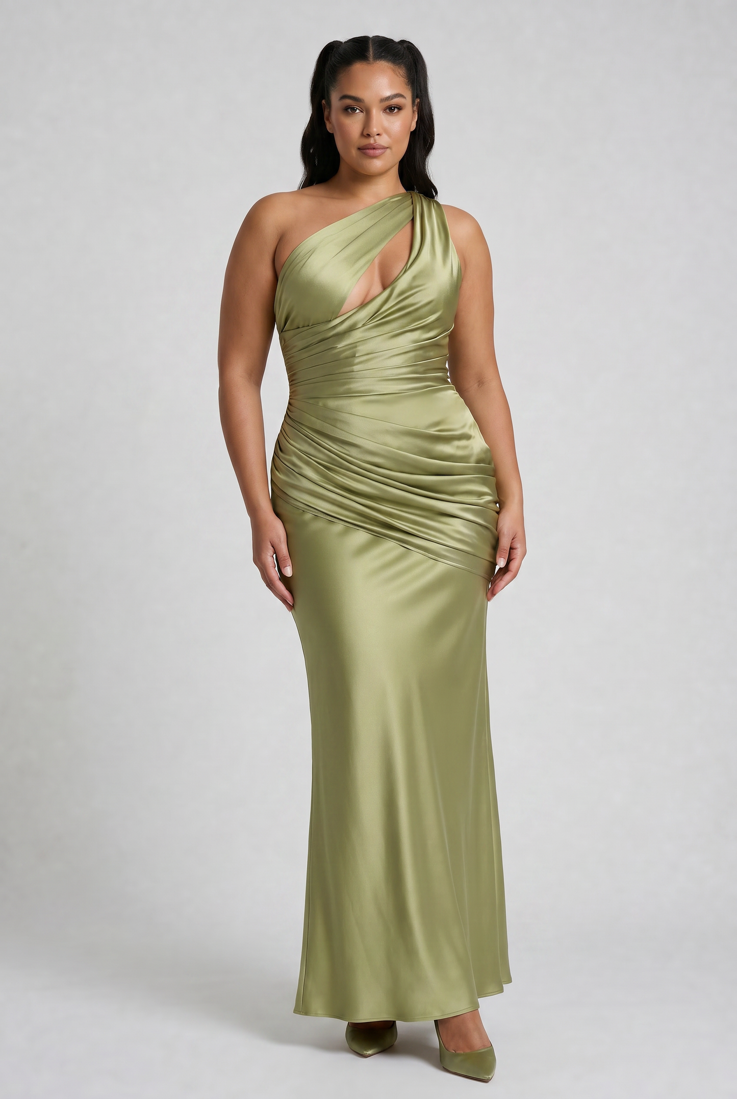 Women's Satin V-Neck Evening Party Maxi Dress for Summer